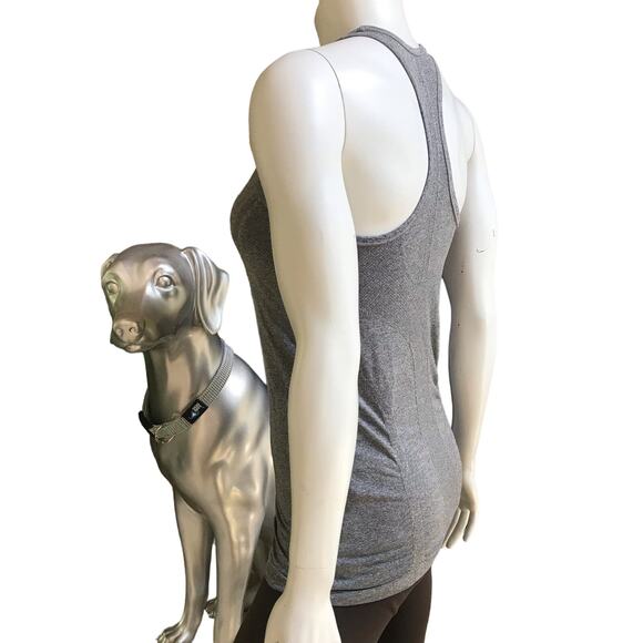 Athleta Racerback Gray Ruched Tank Top Women's Size Small - Picture 2 of 7